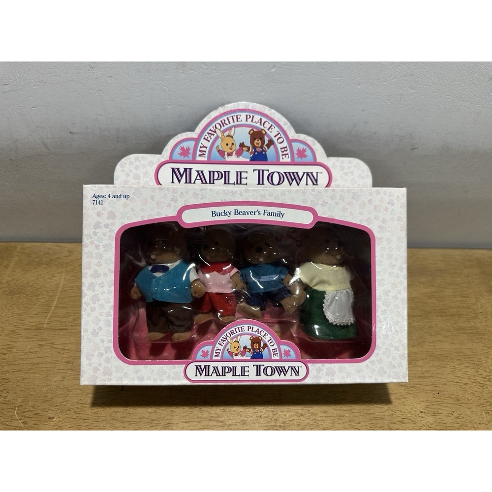 Vintage 1986 Maple Town Bucky Beaver Family Tonka Doll Figures Set 7141 NEW
